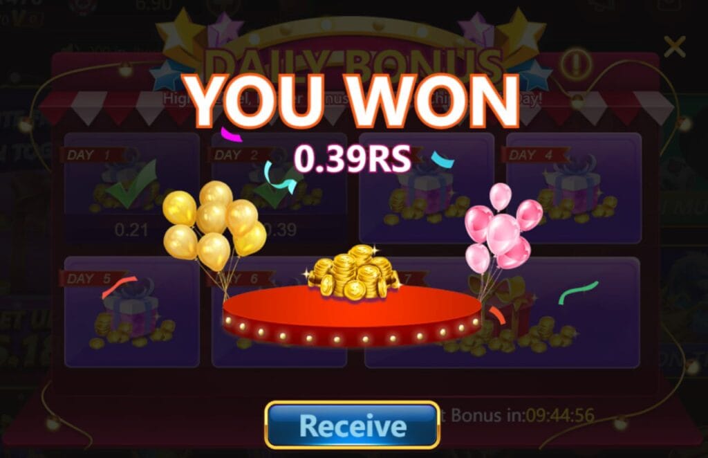 an image of daily bonus for teen patti stars with seven gift box for daily bonuses
