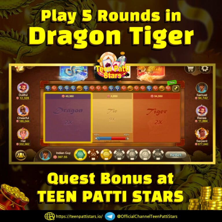 Playing 5 Rounds in Dragon Tiger Quest Bonus